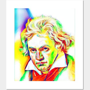 Ludwig van Beethoven Colourful Portrait | Ludwig van Beethoven Artwork 11 Posters and Art